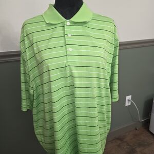 Walter Hagen Lime Multi-Striped Performance Polo